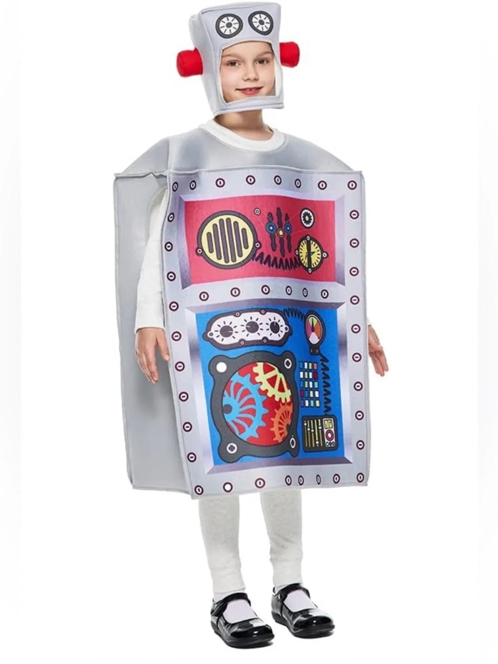 Unisex Kid's Sponge Robot Costume Tunic and Headpiece Set NIP One Size Fit Most